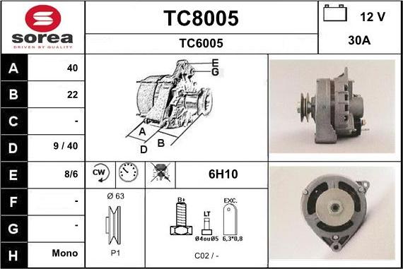 SNRA TC8005 - Alternator www.molydon.hr