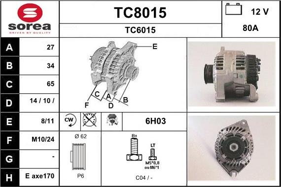 SNRA TC8015 - Alternator www.molydon.hr