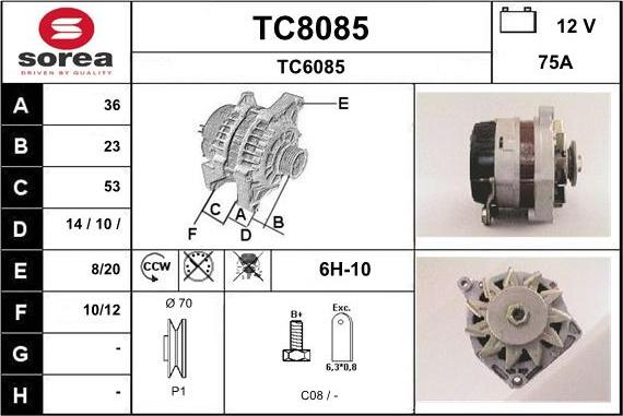 SNRA TC8085 - Alternator www.molydon.hr