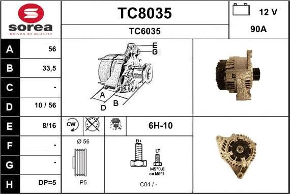 SNRA TC8035 - Alternator www.molydon.hr