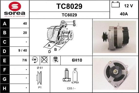 SNRA TC8029 - Alternator www.molydon.hr