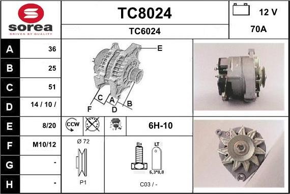 SNRA TC8024 - Alternator www.molydon.hr