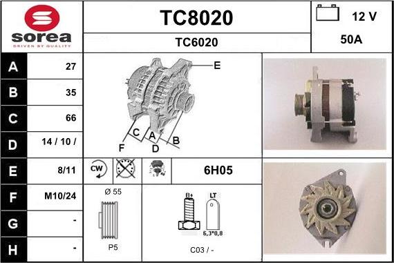 SNRA TC8020 - Alternator www.molydon.hr