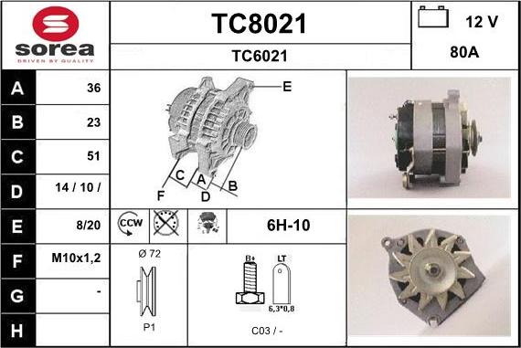 SNRA TC8021 - Alternator www.molydon.hr