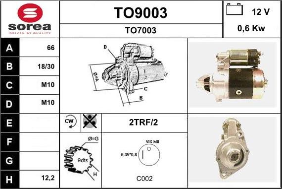 SNRA TO9003 - Starter www.molydon.hr