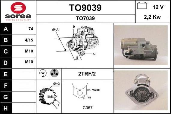 SNRA TO9039 - Starter www.molydon.hr