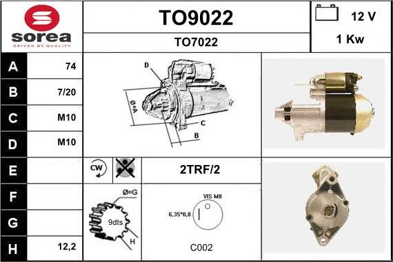 SNRA TO9022 - Starter www.molydon.hr