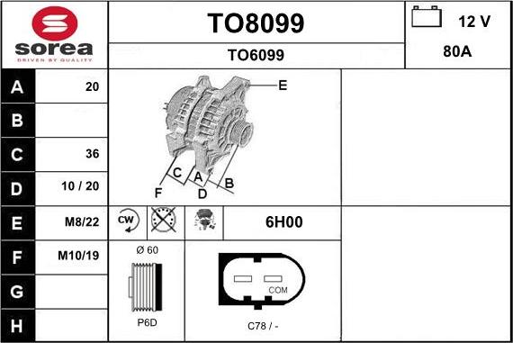 SNRA TO8099 - Alternator www.molydon.hr