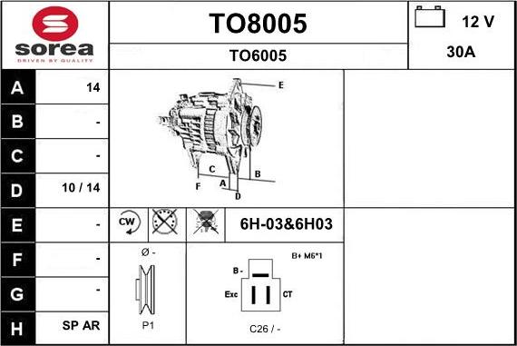 SNRA TO8005 - Alternator www.molydon.hr