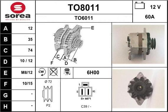 SNRA TO8011 - Alternator www.molydon.hr