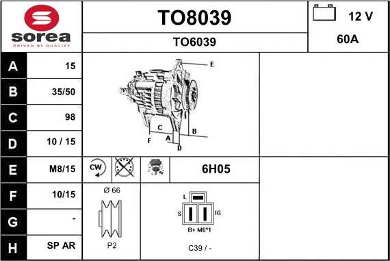 SNRA TO8039 - Alternator www.molydon.hr