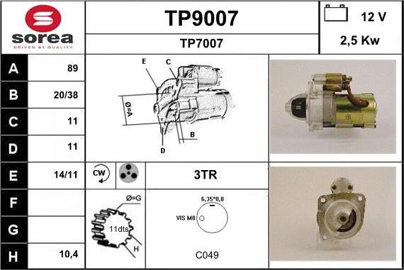 SNRA TP9007 - Starter www.molydon.hr