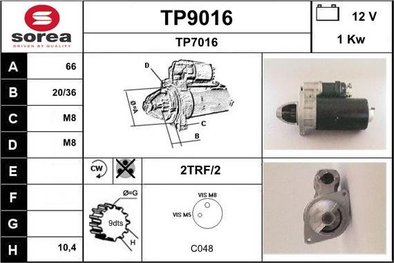 SNRA TP9016 - Starter www.molydon.hr