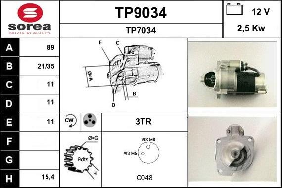 SNRA TP9034 - Starter www.molydon.hr