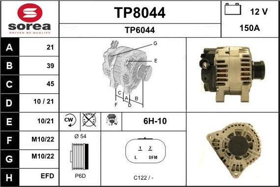 SNRA TP8044 - Alternator www.molydon.hr