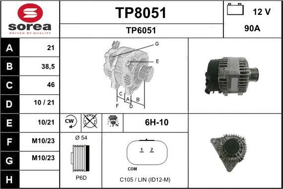 SNRA TP8051 - Alternator www.molydon.hr