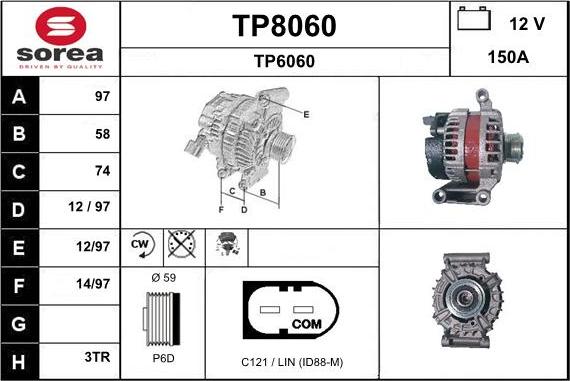 SNRA TP8060 - Alternator www.molydon.hr