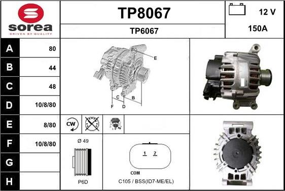 SNRA TP8067 - Alternator www.molydon.hr