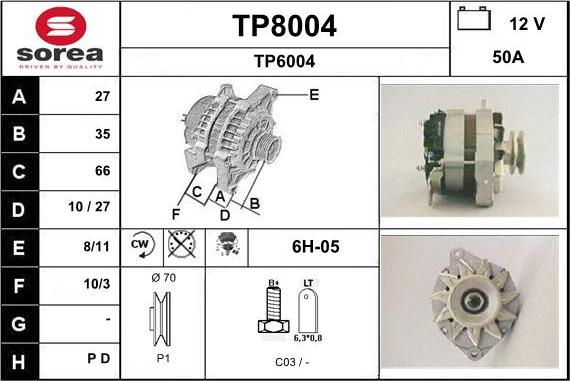 SNRA TP8004 - Alternator www.molydon.hr