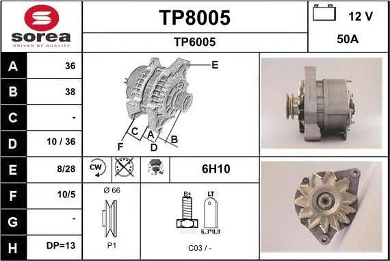 SNRA TP8005 - Alternator www.molydon.hr