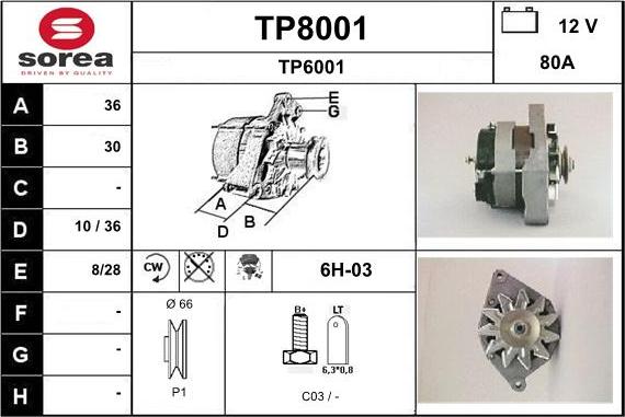 SNRA TP8001 - Alternator www.molydon.hr