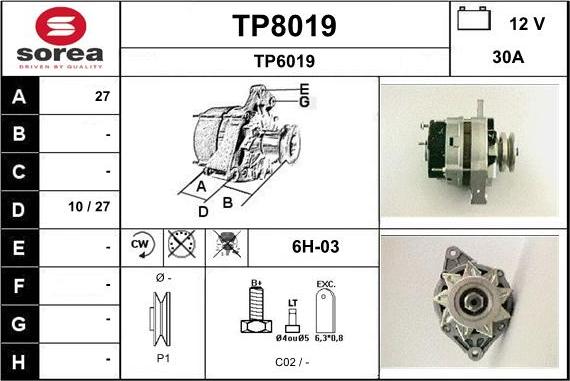 SNRA TP8019 - Alternator www.molydon.hr