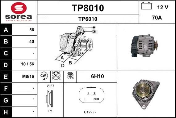 SNRA TP8010 - Alternator www.molydon.hr