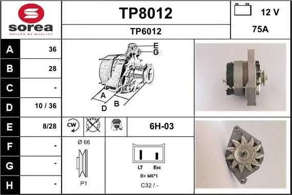 SNRA TP8012 - Alternator www.molydon.hr