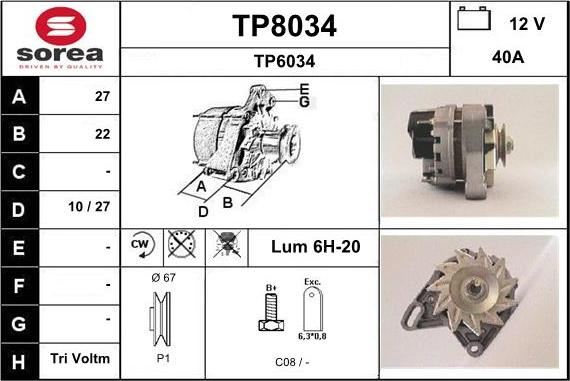 SNRA TP8034 - Alternator www.molydon.hr