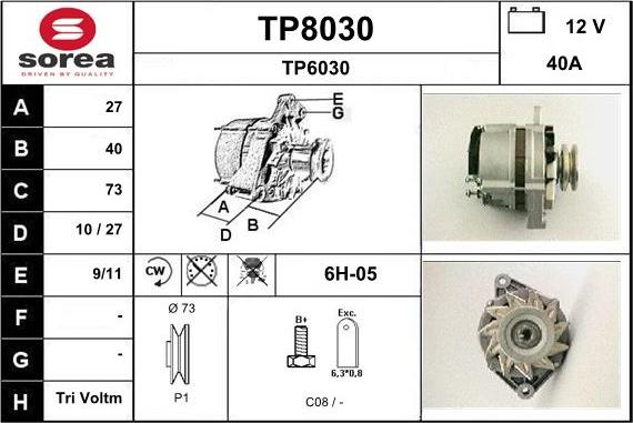 SNRA TP8030 - Alternator www.molydon.hr