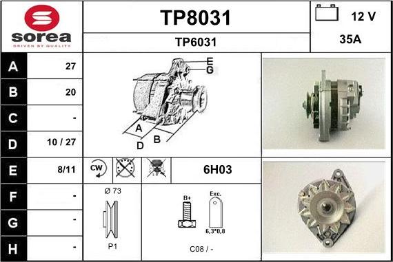 SNRA TP8031 - Alternator www.molydon.hr