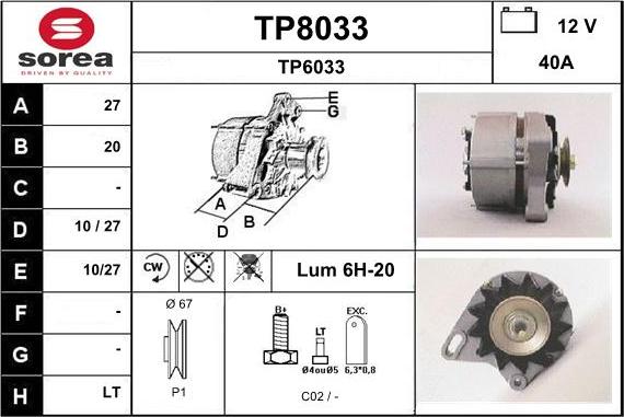 SNRA TP8033 - Alternator www.molydon.hr