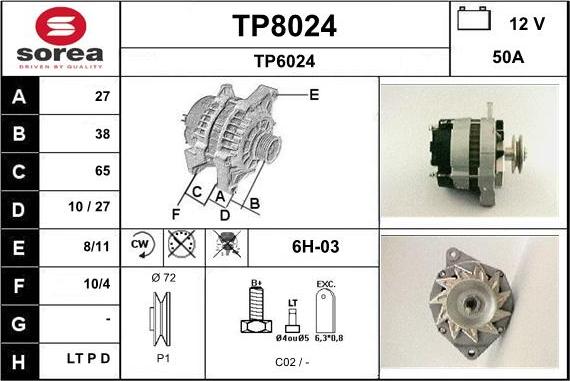 SNRA TP8024 - Alternator www.molydon.hr