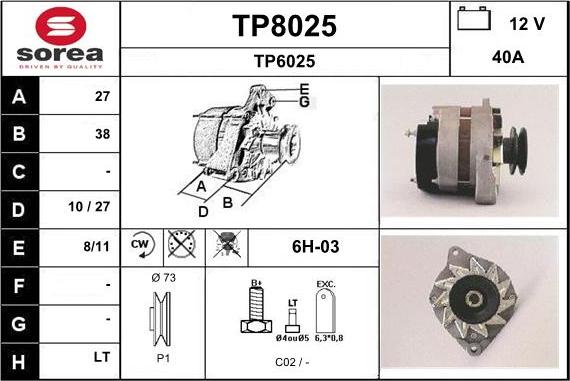 SNRA TP8025 - Alternator www.molydon.hr