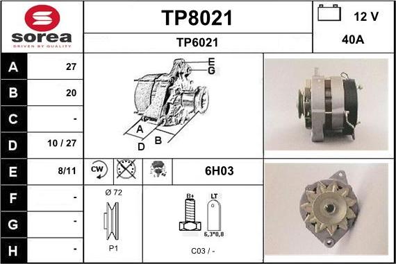 SNRA TP8021 - Alternator www.molydon.hr