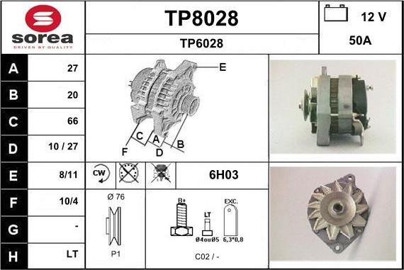 SNRA TP8028 - Alternator www.molydon.hr