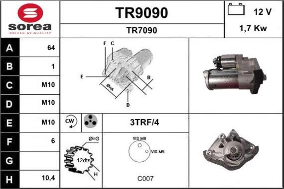 SNRA TR9090 - Starter www.molydon.hr