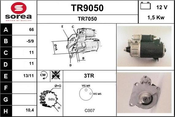 SNRA TR9050 - Starter www.molydon.hr