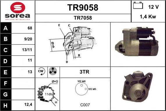 SNRA TR9058 - Starter www.molydon.hr