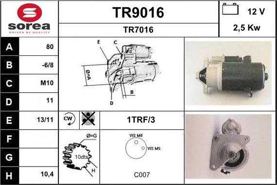 SNRA TR9016 - Starter www.molydon.hr