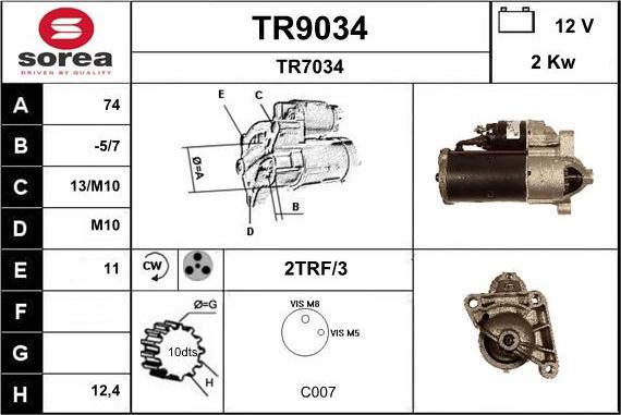 SNRA TR9034 - Starter www.molydon.hr