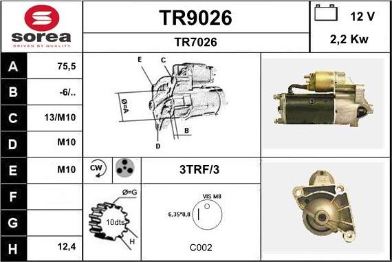 SNRA TR9026 - Starter www.molydon.hr