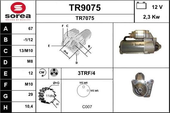 SNRA TR9075 - Starter www.molydon.hr