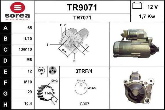 SNRA TR9071 - Starter www.molydon.hr