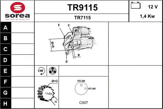 SNRA TR9115 - Starter www.molydon.hr