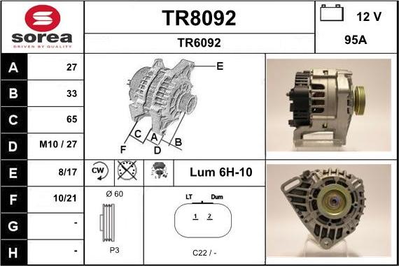 SNRA TR8092 - Alternator www.molydon.hr