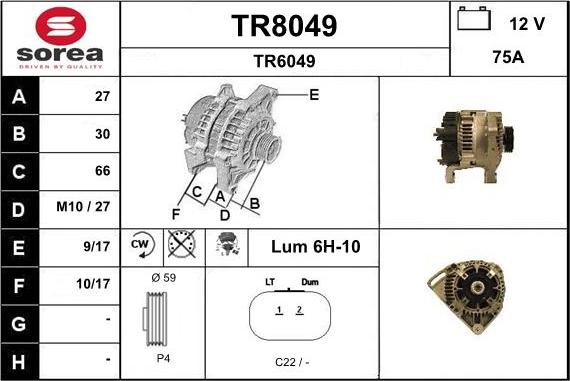 SNRA TR8049 - Alternator www.molydon.hr