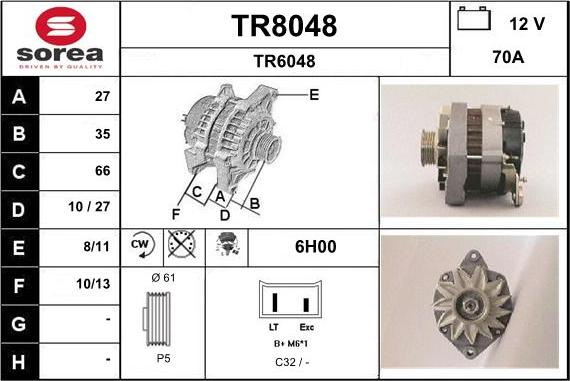 SNRA TR8048 - Alternator www.molydon.hr