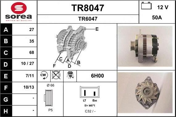 SNRA TR8047 - Alternator www.molydon.hr