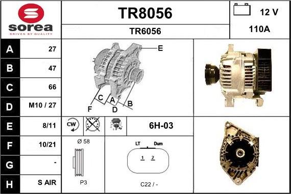 SNRA TR8056 - Alternator www.molydon.hr